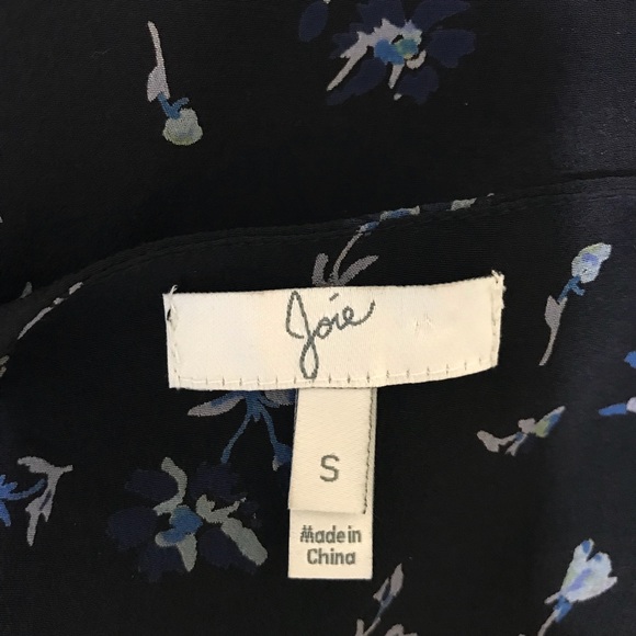 Joie Silk Floral Top Navy Scallop Hem Layered Tank - Picture 7 of 8